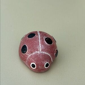 Isabel Bloom Ladybug 4 Leaf Clover 2012 USA Signed Pottery